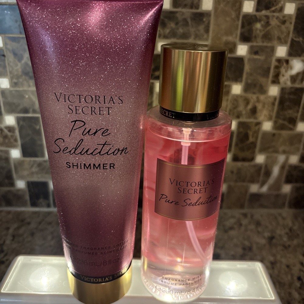 Victoria's Secret Pure Seduction Joy Shimmer Fragrance Mist‎ 8.4oz & Lotion 8oz